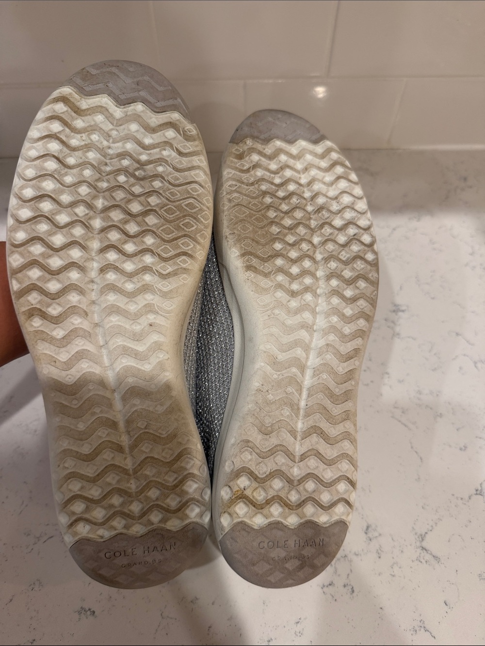 Cole Haan Grand Pro Metallic Silver Knit Lace-Up Women's Sneakers size 8.5 - Picture 9 of 9